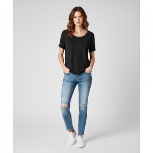 scotch & soda Amsterdam dance all night navy lightweight metallic tee, size XL